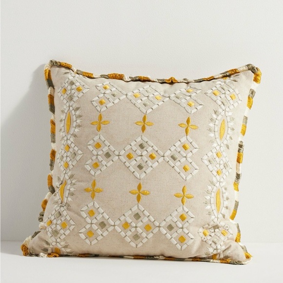 Anthropologie Other - Anthropologie Georgia Cotton Embroidered Pillow